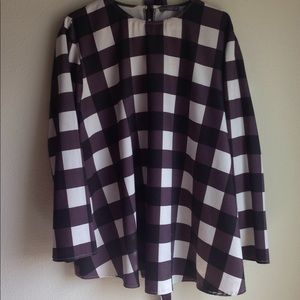Tunic - windowpane black and white